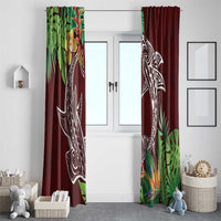 Polynesia Window Curtain Sharks Duo Tropical Oxblood LT7 - Polynesian Pride
