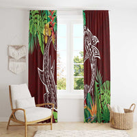 Polynesia Window Curtain Sharks Duo Tropical Oxblood LT7 - Polynesian Pride