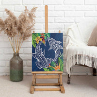 Polynesia Canvas Wall Art Sharks Duo Tropical Navy LT7 - Polynesian Pride