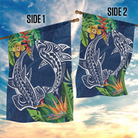 Polynesia Garden Flag Sharks Duo Tropical Navy LT7 - Polynesian Pride