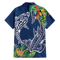Polynesia Hawaiian Shirt Sharks Duo Tropical Navy LT7 - Polynesian Pride