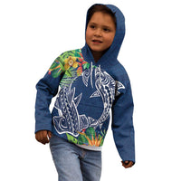 Polynesia Kid Hoodie Sharks Duo Tropical Navy