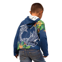 Polynesia Kid Hoodie Sharks Duo Tropical Navy