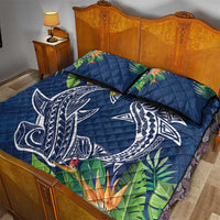 Polynesia Quilt Bed Set Sharks Duo Tropical Navy LT7 - Polynesian Pride