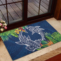Polynesia Rubber Doormat Sharks Duo Tropical Navy LT7 - Polynesian Pride