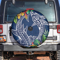 Polynesia Spare Tire Cover Sharks Duo Tropical Navy LT7 Navy - Polynesian Pride