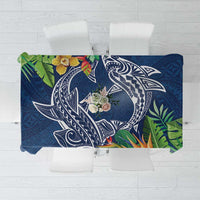 Polynesia Tablecloth Sharks Duo Tropical Navy LT7 Navy - Polynesian Pride
