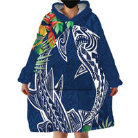 Polynesia Wearable Blanket Hoodie Sharks Duo Tropical Navy LT7 - Polynesian Pride