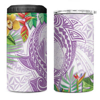 Polynesia 4 in 1 Can Cooler Tumbler Sharks Duo Tropical Lavender LT7 One Size: 16 oz Lavender - Polynesian Pride