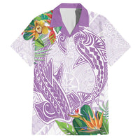 Polynesia Hawaiian Shirt Sharks Duo Tropical Lavender LT7 Lavender - Polynesian Pride