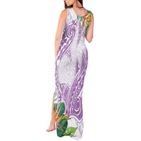 Polynesia Tank Maxi Dress Sharks Duo Tropical Lavender LT7 - Polynesian Pride