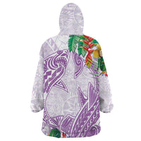 Polynesia Wearable Blanket Hoodie Sharks Duo Tropical Lavender LT7 - Polynesian Pride
