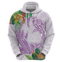 Polynesia Zip Hoodie Sharks Duo Tropical Lavender