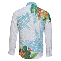 Polynesia Family Matching Puletasi and Hawaiian Shirt Sharks Duo Tropical Turquoise LT7 - Polynesian Pride