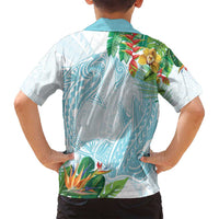 Polynesia Family Matching Summer Maxi Dress and Hawaiian Shirt Sharks Duo Tropical Turquoise LT7 - Polynesian Pride