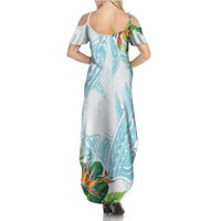 Polynesia Family Matching Summer Maxi Dress and Hawaiian Shirt Sharks Duo Tropical Turquoise LT7 - Polynesian Pride