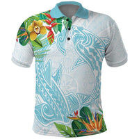 Polynesia Polo Shirt Sharks Duo Tropical Turquoise LT7 Turquoise - Polynesian Pride