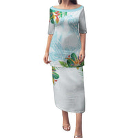 Polynesia Puletasi Sharks Duo Tropical Turquoise LT7 Long Dress Turquoise - Polynesian Pride