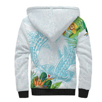 Polynesia Sherpa Hoodie Sharks Duo Tropical Turquoise LT7 - Polynesian Pride