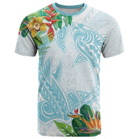 Polynesia T Shirt Sharks Duo Tropical Turquoise
