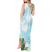 Polynesia Tank Maxi Dress Sharks Duo Tropical Turquoise LT7 - Polynesian Pride