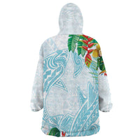 Polynesia Wearable Blanket Hoodie Sharks Duo Tropical Turquoise LT7 - Polynesian Pride