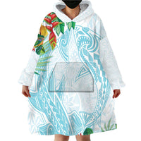 Polynesia Wearable Blanket Hoodie Sharks Duo Tropical Turquoise LT7 - Polynesian Pride