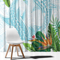 Polynesia Window Curtain Sharks Duo Tropical Turquoise LT7 - Polynesian Pride