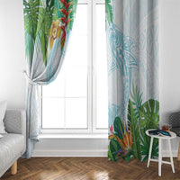 Polynesia Window Curtain Sharks Duo Tropical Turquoise LT7 - Polynesian Pride