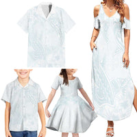 Polynesia Family Matching Summer Maxi Dress and Hawaiian Shirt Sharks Duo Tropical Off White LT7 - Polynesian Pride
