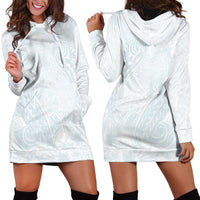 Polynesia Hoodie Dress Sharks Duo Tropical Off White LT7 - Polynesian Pride