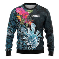Niue Personalised Ugly Christmas Sweater Hiapo Mix Coconut Crab LT7 - Polynesian Pride