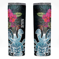 Niue Skinny Tumbler Hiapo Mix Coconut Crab LT7 Art - Polynesian Pride
