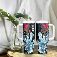 Niue Tumbler With Handle Hiapo Mix Coconut Crab LT7 - Polynesian Pride