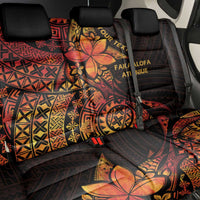 Niue Fakaalofa Atu Personalised Back Car Seat Cover Whale Hiapo Fiery Motif