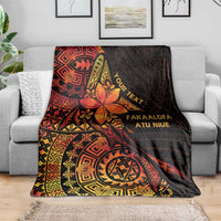 Niue Fakaalofa Atu Personalised Blanket Whale Hiapo Fiery Motif LT7 - Polynesian Pride