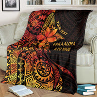Niue Fakaalofa Atu Personalised Blanket Whale Hiapo Fiery Motif LT7 - Polynesian Pride