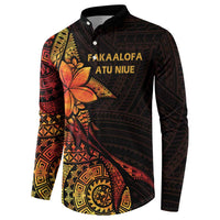 Niue Fakaalofa Atu Personalised Button Sweatshirt Whale Hiapo Fiery Motif LT7 - Polynesian Pride
