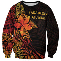Niue Fakaalofa Atu Personalised Sweatshirt Whale Hiapo Fiery Motif LT7 Unisex Art - Polynesian Pride
