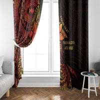Niue Fakaalofa Atu Personalised Window Curtain Whale Hiapo Fiery Motif LT7 - Polynesian Pride
