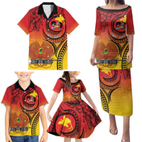 Papua New Guinea 50 Years Family Matching Puletasi and Hawaiian Shirt Motuan Motifs