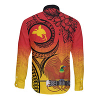 Papua New Guinea 50 Years Long Sleeve Button Shirt Motuan Motifs LT7 - Polynesian Pride