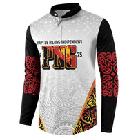 Personalized Papua New Guinea Button Sweatshirt Hapi De bilong Indipendens PNG LT7 - Polynesian Pride