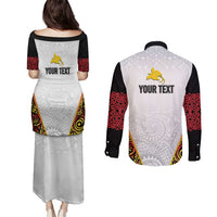 Personalized Papua New Guinea Couples Matching Puletasi and Long Sleeve Button Shirt Hapi De bilong Indipendens PNG LT7 - Polynesian Pride