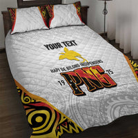 Personalized Papua New Guinea Quilt Bed Set Hapi De bilong Indipendens PNG LT7 White - Polynesian Pride