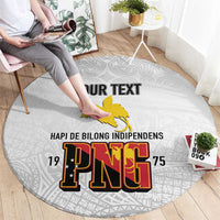 Personalized Papua New Guinea Round Carpet Hapi De bilong Indipendens PNG