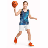Aotearoa Taniko Matariki Basketball Jersey Cosmic Blue LT7 - Polynesian Pride
