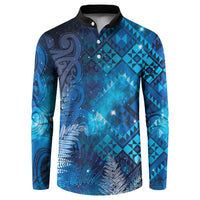 Aotearoa Taniko Matariki Button Sweatshirt Cosmic Blue LT7 Blue - Polynesian Pride