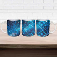 Aotearoa Taniko Matariki Ceramic Mug Cosmic Blue LT7 - Polynesian Pride