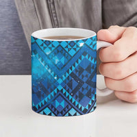 Aotearoa Taniko Matariki Ceramic Mug Cosmic Blue LT7 - Polynesian Pride